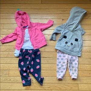 2 baby girl outfits, Carter’s, 9m